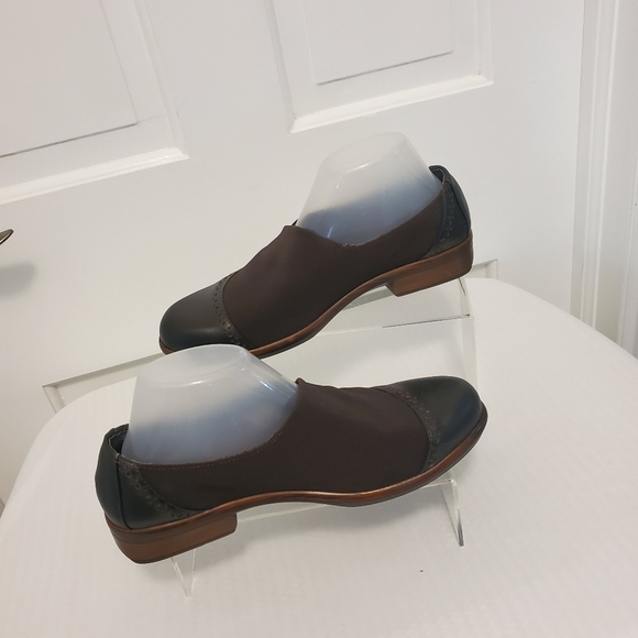 NAOT Brown Fabric Brogue Leather Loafer Shoes Size 40=9, Business Casual - Picture 12 of 12